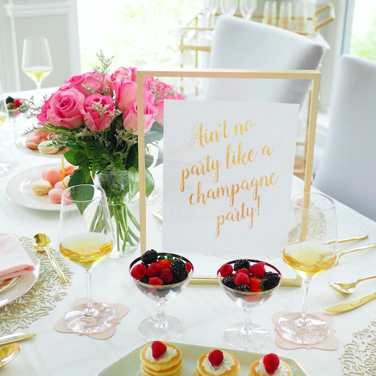 custom champagne party supplies