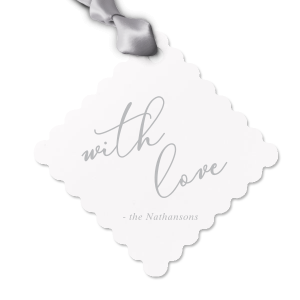 Our custom Script With Love Letterpress Tag now includes your name too. It brings special and unforgettable moments and make the present breathtaking. Try it now, you wont regret it! 