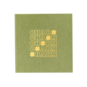 Meet our new napkin with Charm Clover graphics which will look awesome on St.Patrick's Day! Decorate in style - give your guests a nice welcoming greeting! They will love it!