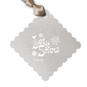 Step up your gift giving this year by plussing up presents with the Let It Snow Gift Tag. Available in a variety of materials, styles and colors, this holiday tag is customizable to further add your unique vision to the holiday season.