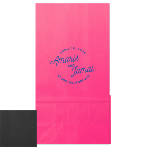 Elevate your event with the Modern Script Names & Hashtag Gift Bag design, a fusion of contemporary style and social savvy. Featuring the couple's names, event date, and a custom hashtag, this bag turns every gift  into a stylish, memorable experience, ideal for trend-setting events. 