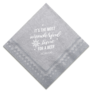 ForYourParty's elegant Slate Cocktail Napkin with Matte White Foil has a Snowflake 3 graphic and is good for use in Christmas themed parties and will add that special attention to detail that cannot be overlooked.