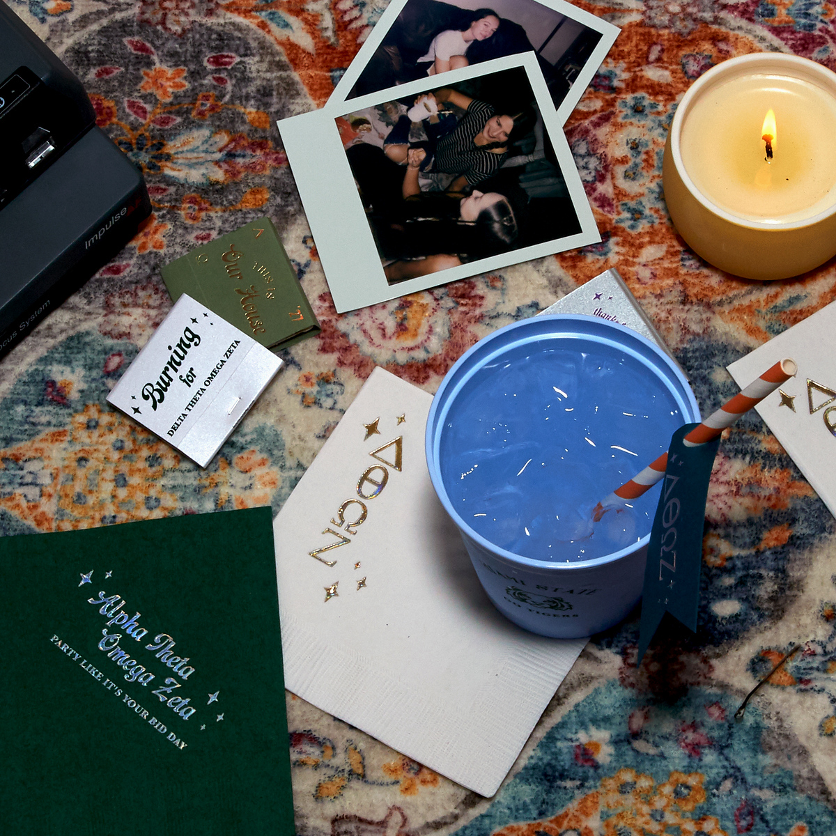 Chic Greek Week Party Sparkles Napkin