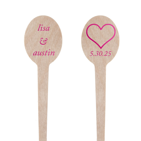 Our custom Shiny Fuchsia Rectangle Stir Stick with Shiny Fuchsia Foil has a Heart Outline graphic and is good for use in Wedding and Love themed parties and will look fabulous with your unique touch. Your guests will agree!