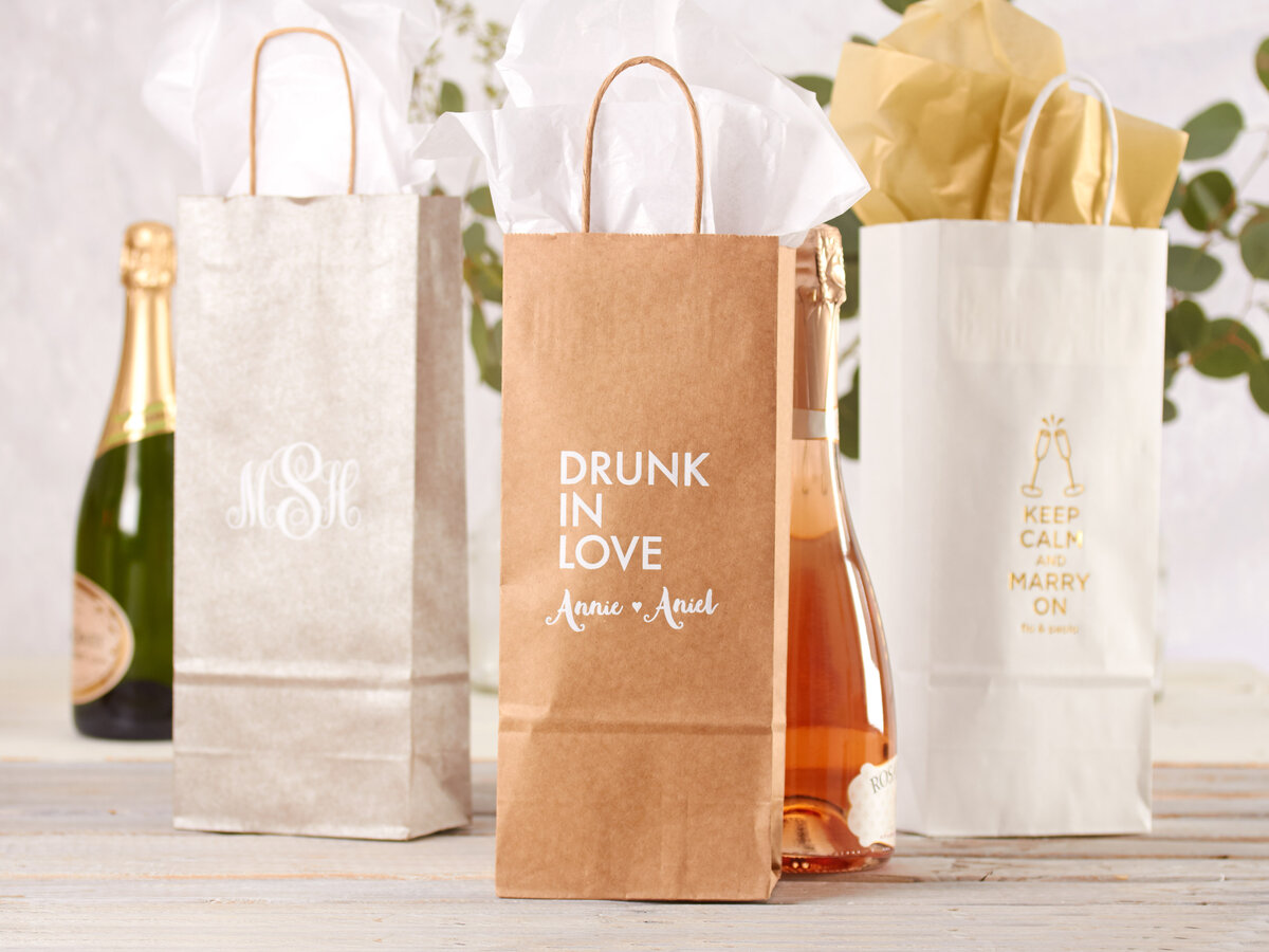 Personalized paper wine 2025 bags