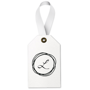 Give gifts a creative twist with the Modern Scribble Frame Tag. Featuring a playful scribble circle around an initial, it adds a touch of contemporary elegance, perfectly personalizing your presents with unique style and flair.