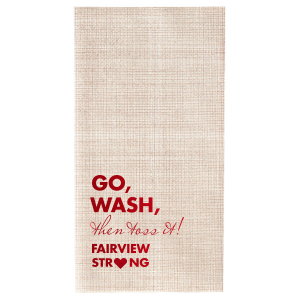 Our beautiful custom Coral Guest Hand Towel with Shiny 18 Kt Gold Foil has a Solid Heart graphic and is good for use in Wedding, Hearts, Anniversary themed parties and will impress guests like no other. Make this party unforgettable.