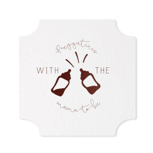 The ever-popular Black with Silver back Hexagon Coaster with Shiny 18 Kt Gold Foil Color has a Baby Bottles graphic and is good for use in Baby Shower themed parties and will add that special attention to detail that cannot be overlooked.