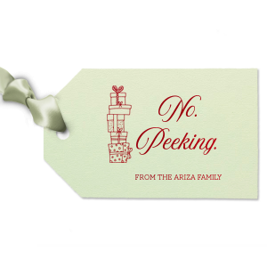 Our custom Poptone Mint Square Gift Tag with Shiny Convertible Red Foil has a Present Pile graphic and is good for use in Holiday, Christmas, Kid Birthday themed parties and can't be beat. Showcase your style in every detail of your party's theme!