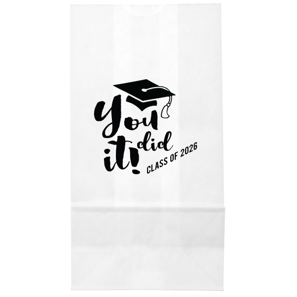 Our custom White Cookie Bag with Matte Black Foil is good for use in Graduation-themed parties and is a must-have for your next event—whatever the celebration!