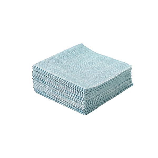 Stack of Crosshatch Turquoise napkins
