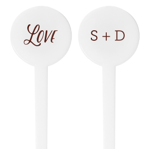 Custom Shiny Merlot Round Stir Stick with Shiny Merlot Imprint Foil Color can't be beat. Showcase your style in every detail of your party's theme!