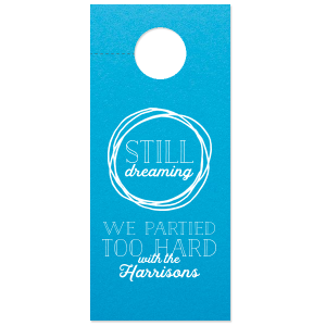 Custom Poptone Fuschia Door Hanger with Matte Pastel Pink Foil Color has a Circle Doodle Frame graphic and is good for use in Frames themed parties and couldn't be more perfect. It's time to show off your impeccable taste.