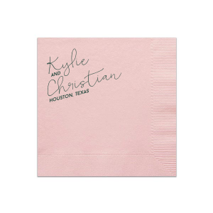 ForYourParty's personalized Ombre Black Statement Cocktail Napkin with Matte Spruce Foil will add that special attention to detail that cannot be overlooked.