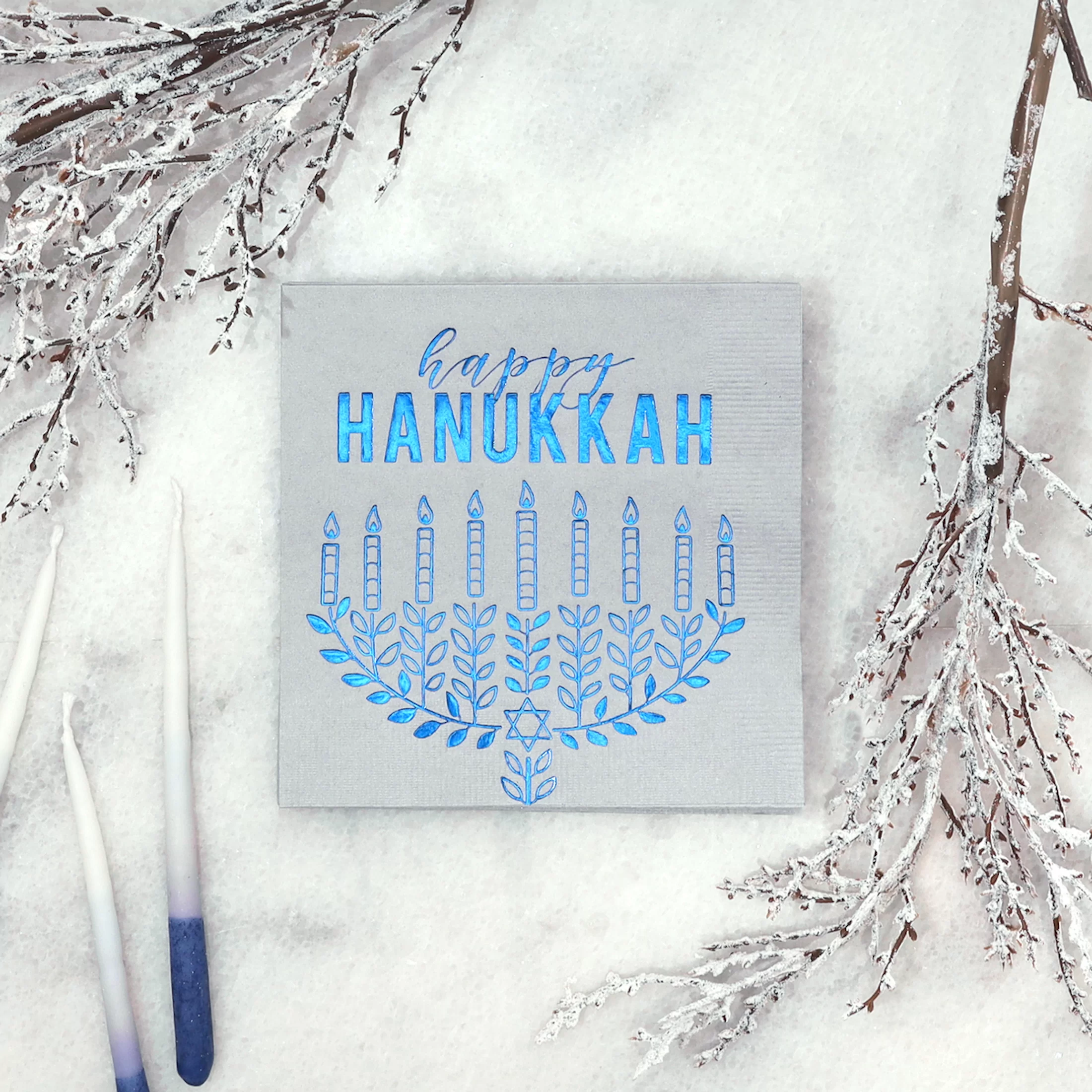 Happy Hanukkah Napkin Stack