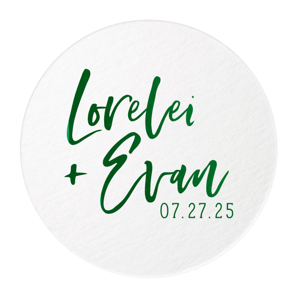 ForYourParty's chic Eggshell Square Coaster with Shiny Leaf Foil will make your guests swoon. Personalize your party's theme today.