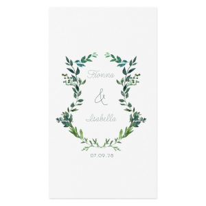 The Couples Wreath Full Color Guest Towel makes for a colorful memorabilia for your next special event. Customize the design with personalized text to make it one of a kind.