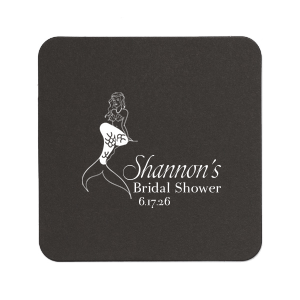 Our personalized Blush with Kraft back Nouveau Coaster with Satin Teal / Peacock Foil has a Mermaid graphic and is good for use in Trendy, Beach/Nautical, Outdoors themed parties and will look fabulous with your unique touch. Your guests will agree!