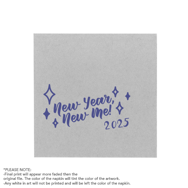 New Year New Me Ink Printed Napkin