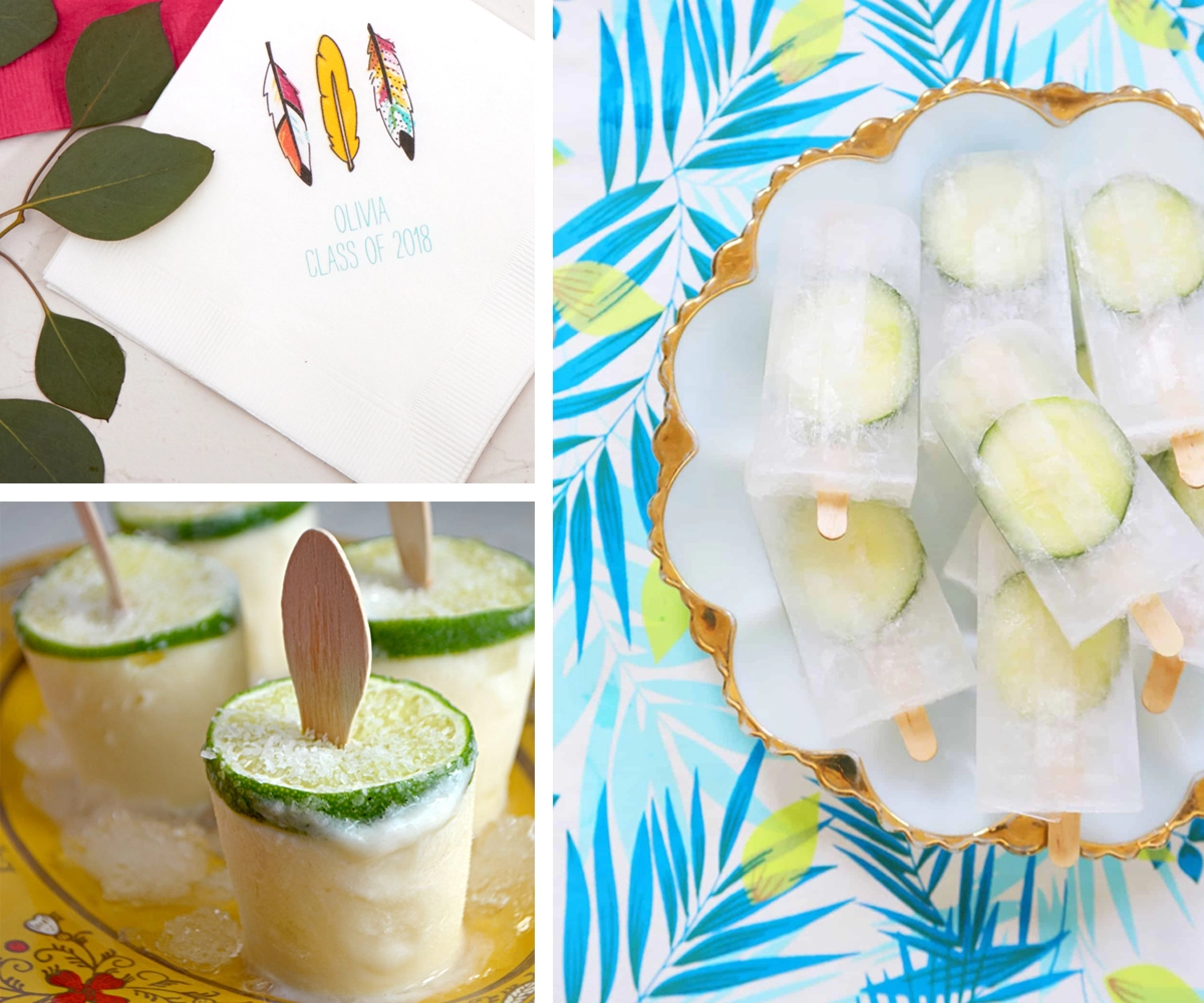 graduation party popsicles and custom printed graduation napkins