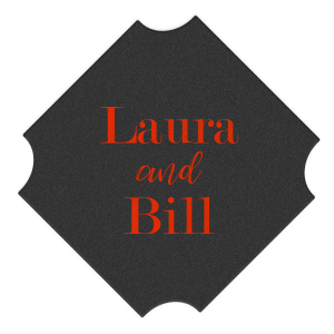 Our custom Eggshell Square Coaster with Shiny Merlot Foil will look fabulous with your unique touch. Your guests will agree!