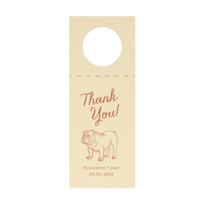 ForYourParty's chic Poptone Pastel Pink Luggage Gift Tag with Satin Copper Penny Foil has a Bulldog graphic and is good for use in Animals themed parties and will give your party the personalized touch every host desires.
