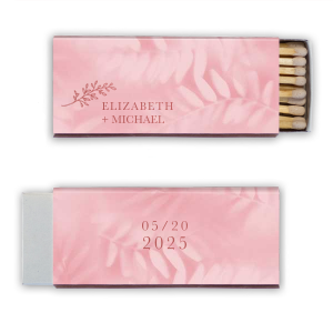 Our beautiful custom Stardream Ballet Pink Classic Matchbox with Shiny Rose Quartz Foil has a Rustic Floral Accent 2 graphic and is good for use in Accents, Wedding, Anniversary themed parties and can be personalized to match your party's exact theme and tempo.