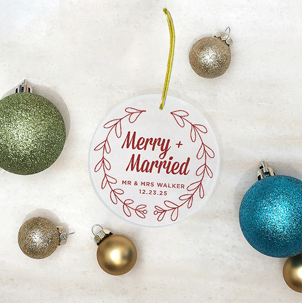 Merry Married Custom Ornament