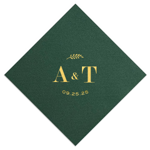 Contemporary Leaf Monogram Napkin