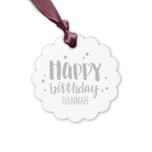 This custom, hand-lettered gift tag is a great giftwrap accessory for any birthday celebration. Featuring high-quality paper stock with a smooth, matte finish, you can further personalize your tag with a custom letterpress ink and ribbon cover. Order now to get it in time for the big day!