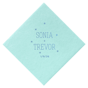 Personalized Lavender Cocktail Napkin with Shiny Royal Blue Foil are a must-have for your next event—whatever the celebration!