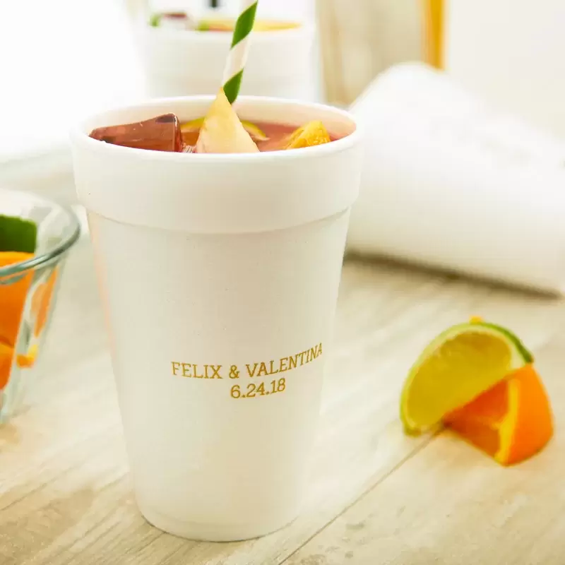 styrofoam wedding cups