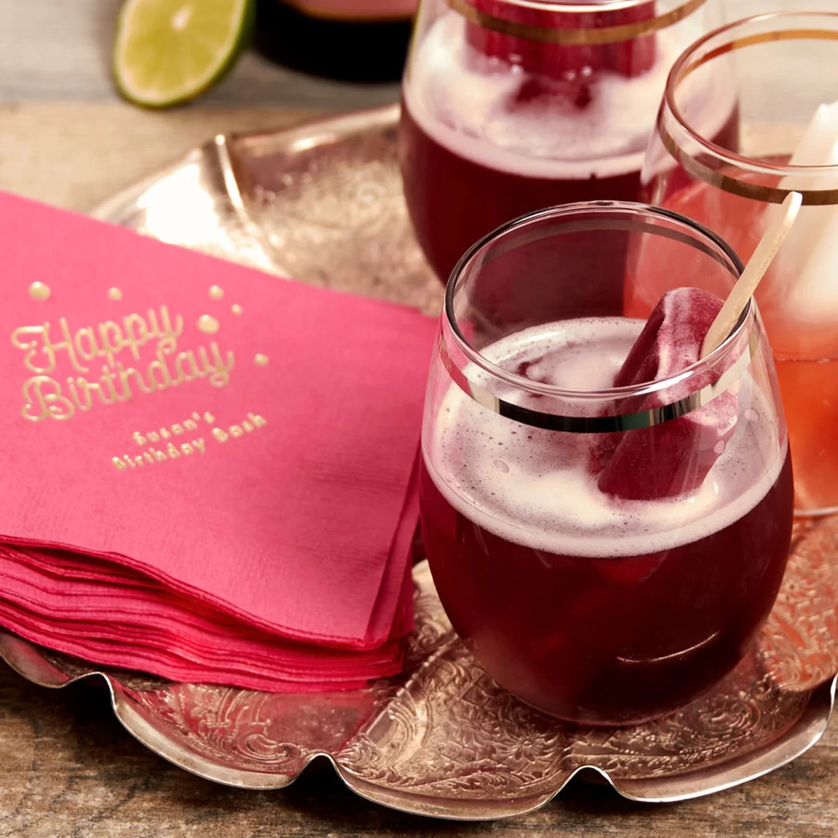 rose and popsicle cocktail for summer drinks