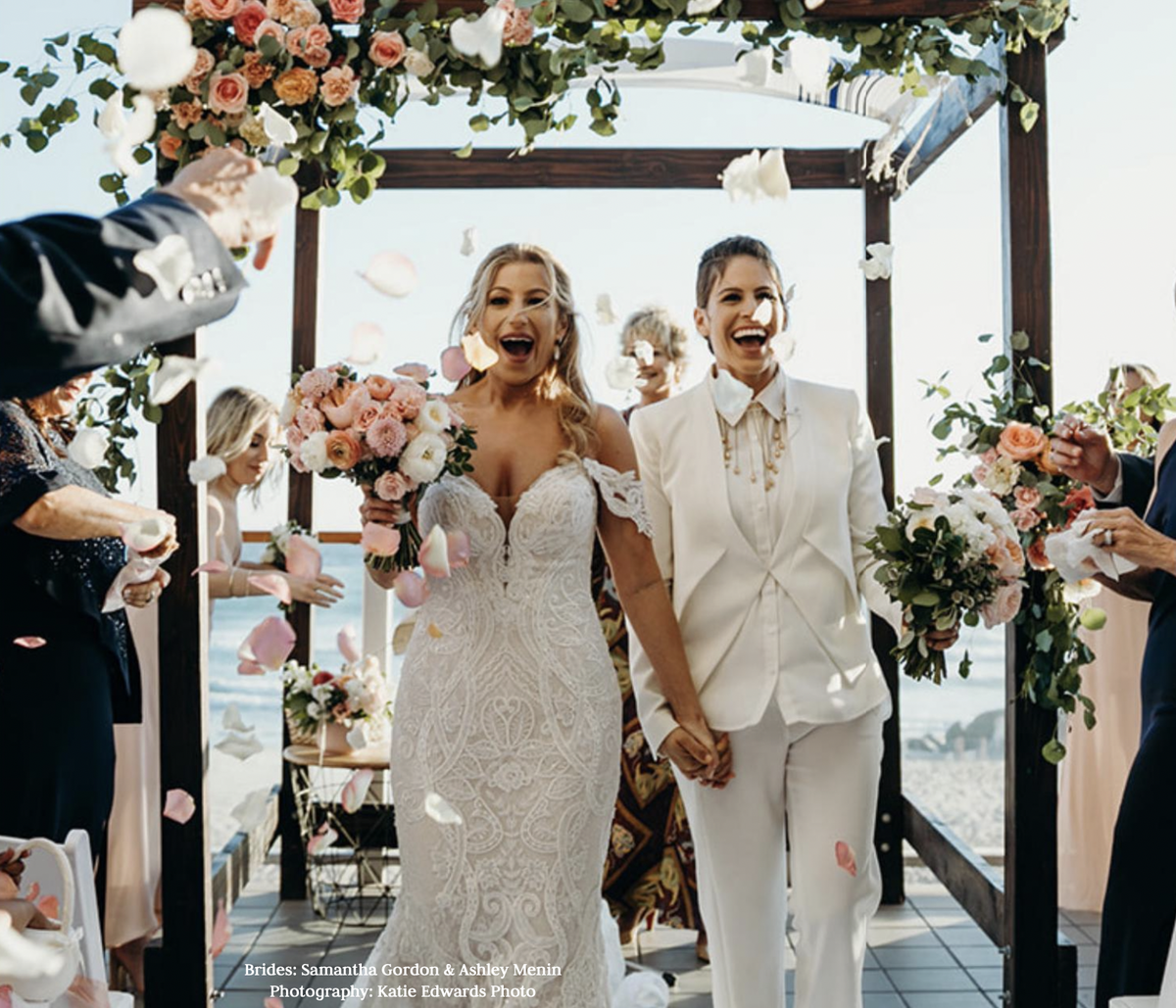 Beautiful florals at this LGBTQ+ wedding!