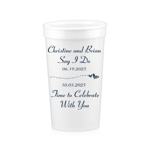 Our custom White 22 oz Stadium Cup with Matte Navy Ink Cup Ink Colors has a Sketchy Heart Line graphic and is good for use in Frames, Hearts, Wedding themed parties and can't be beat. Showcase your style in every detail of your party's theme!