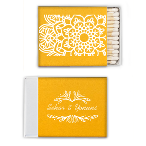 Our custom Poptone Tuscan Sun Classic Matchbox with Shiny Poppy Foil has a 10136HennaFlower graphic and a Rustic Leaf Frame graphic and is good for use in Frames, Accents, Wedding themed parties and will make your guests swoon. Personalize your party's theme today.