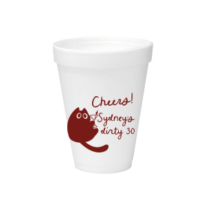 Toast to another fabulous year with the Birthday Cheers Cat Martini Cup, showcasing a cute graphic of a cartoon cat holding a martini glass. Personalize this festive cup with your name, milestone birthday year, and a spirited "Cheers!" in a stylish script font—a purr-fect celebration accessory.