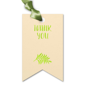 The ever-popular Natural Frost White Wine Gift Tag with Shiny Kiwi / Lime Foil Color has a Leaves graphic and is good for use in Floral themed parties and can be customized to complement every last detail of your party.