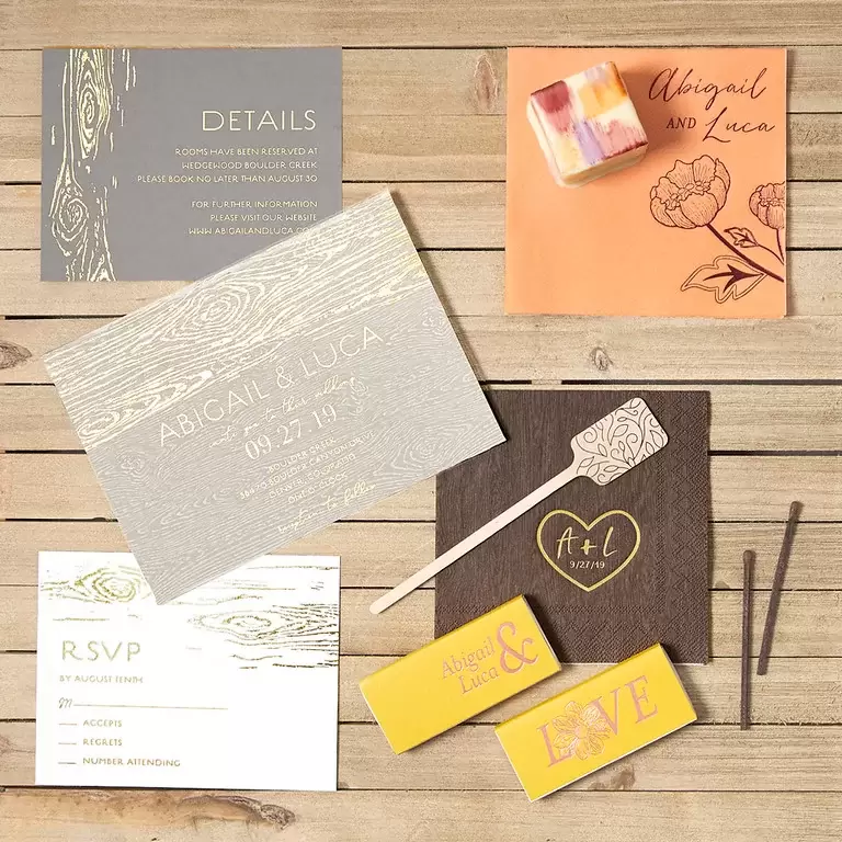 Design Warm, Inviting Wood Grain Wedding Invitations with For Your Party