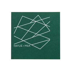 Our custom Hunter Green Cocktail Napkins with Bleed with Shiny 18 Kt Gold Foil has a Geometric Bleed graphic and is good for use in Full Bleed, Frames, Trendy themed parties and will add that special attention to detail that cannot be overlooked.