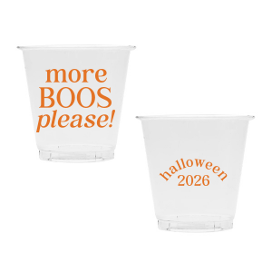Celebrate Halloween with the More Boos Please Cup. Personalize with the year, and get ready to cheers in style with this modern Halloween party accessory. Perfect for office Halloween parties or at home spooky events. 