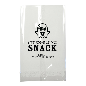 Pack the fun with the Midnight Snack Halloween Bag, featuring a playful ghost above 'Midnight Snack.' Personalize it with your family name, crafting the perfect vessel for party favors or treat-or-treating delights at any spooky soiree.