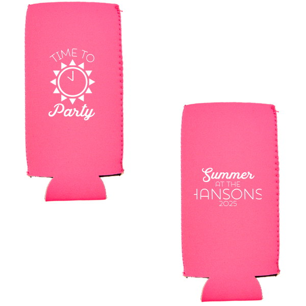 Our beautiful custom Yellow Round Can Cooler with Matte White Ink Cup Ink Colors has a Sun graphic and is good for use in Beach, Pool and Nautical themed parties and couldn't be more perfect. It's time to show off your impeccable taste.