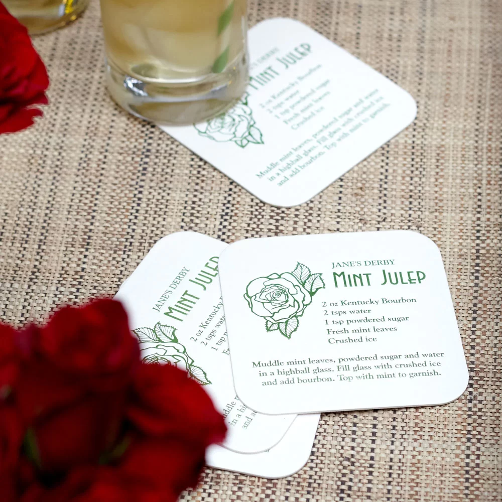 mint julep cocktail recipe coaster