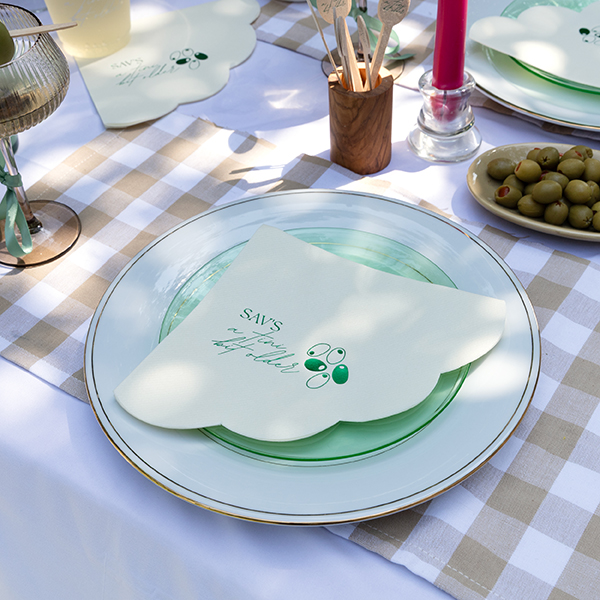 Square Left Scalloped Luncheon Napkin