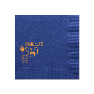 Our custom French Blue Cocktail Napkin with Shiny Royal Blue Foil has a Teddy with Balloon graphic and is good for use in Baby Shower, Kid Birthday, Birthday themed parties and will look fabulous with your unique touch. Your guests will agree!
