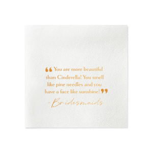 Our custom White Linen Like Guest Towel with Shiny Copper Foil will add that special attention to detail that cannot be overlooked.