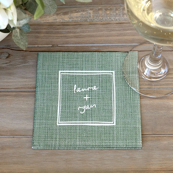  Kitschy Cocktail Hour Framed Names Napkin