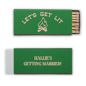 Camp Bachelorette Let's Get Lit Matchbook