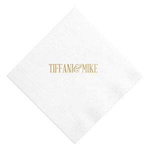 Showcase the stars of the event with the Classic Modern Names Napkin. Featuring the couple's names in a sleek, bold modern font, elegantly connected by a swirling ampersand, this design exudes contemporary elegance. Its simplicity magnifies the celebratory focus, adding a chic touch to any occasion.